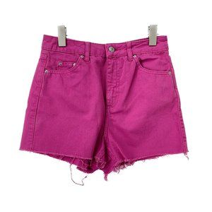 TOPSHOP MOTO MOM High Rise Pink Denim Short Size 8